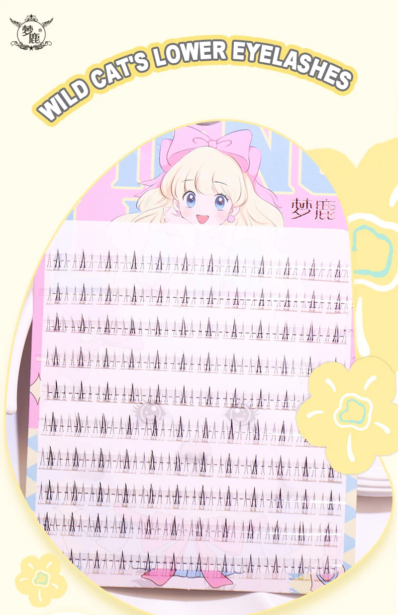 Description Picture 2 of itemSweet Sunflower lower lashes cat eye lashes elf makeup V-shaped under eyelash Natural bottom eyelashes lash extensions