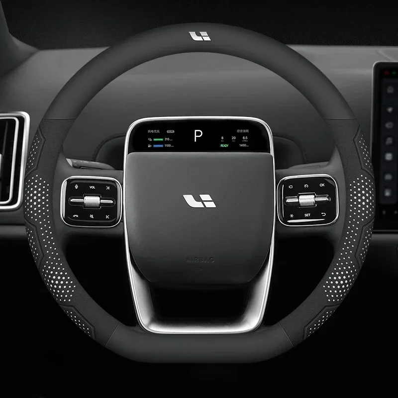 

Carbon fiber Suede Leather Car Steering Wheel Cover For LEADING IDEAL Li Auto One L6 L7 L8 L9 Anti-slip Auto Accessories