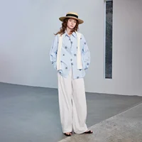 Chemise Femme TOYOUTH Printemps 2026 Nouvelle Collection Rayée Broderie Florale Style Champêtre Décontractée Cardigan Ample 5