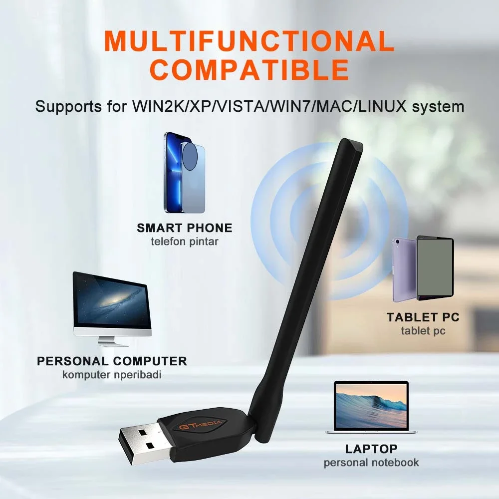 GTMEDIA USB Wifi Antenna USB Wi Fi Adapter Wi-fi Adapter Ethernet Wifi Dongle Free Driver For PC Desktop laptop Set Top TV Box usb wifi antenna dongle
