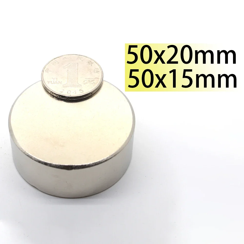 N35 50×15 50×20 Strong Neodymium Magnet Round Plate Magnets Search Customised 50*15mm Dropshipping Engine Wind Motor Generator