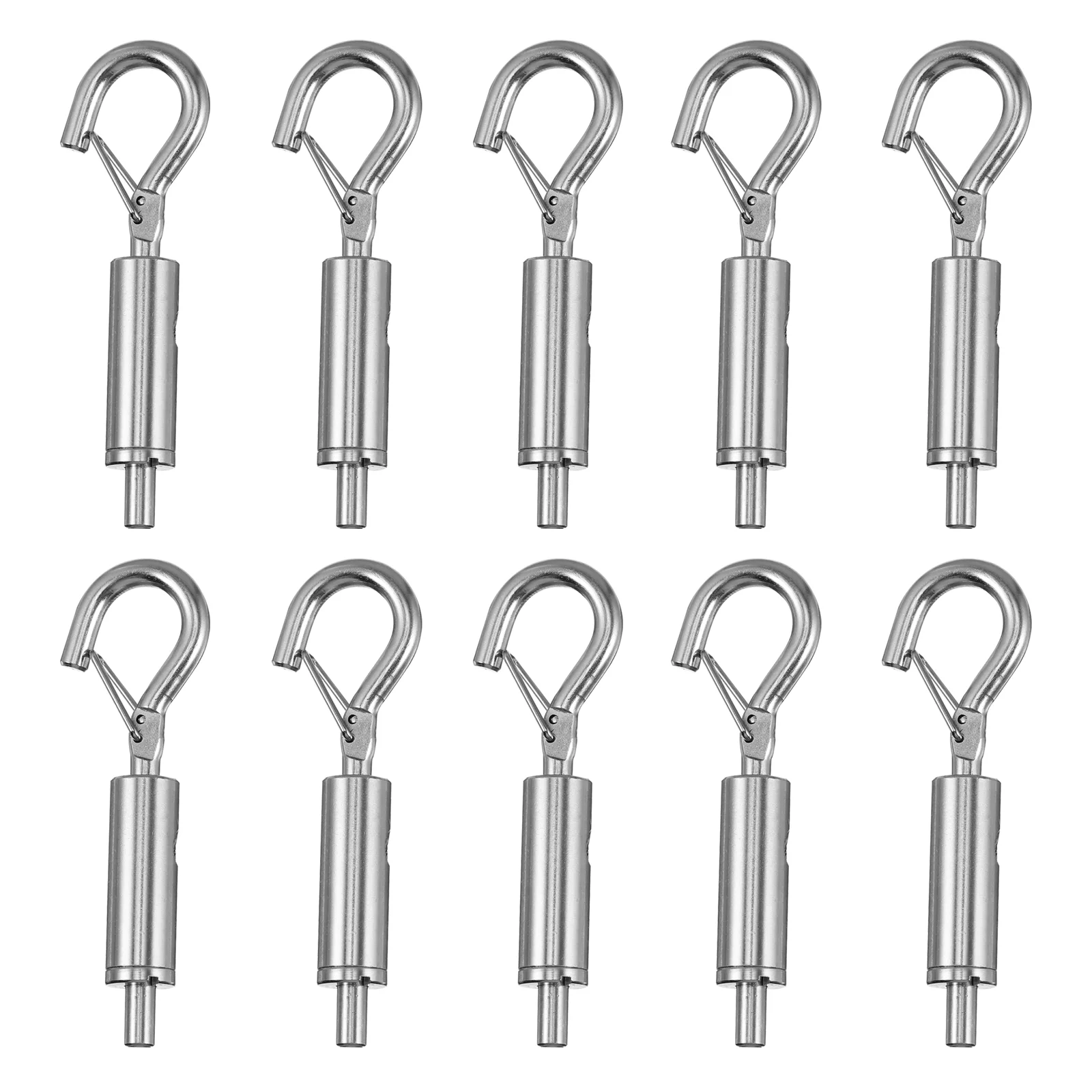 

Stainless Steel Spring Buckle Adjustable Curtain Wire Clasps Clothesline Head Spring Hook Durable Cable Guide Hooks