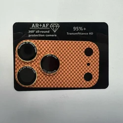 Enhanced Kevlar Carbon Fiber Camera Lens Protector with 3D Glass - iPhone 17 Air (Orange)
