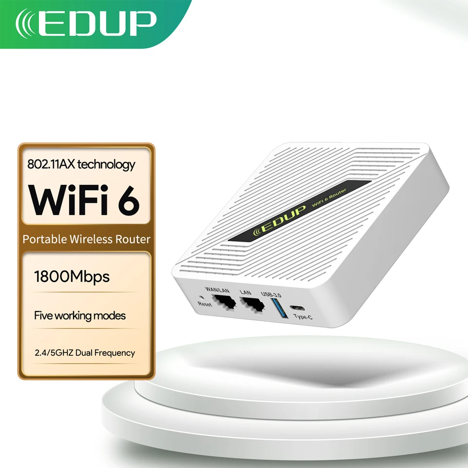 EDUP RT2656 Starlink Portable Wireless Router 1800Mbps High Speed