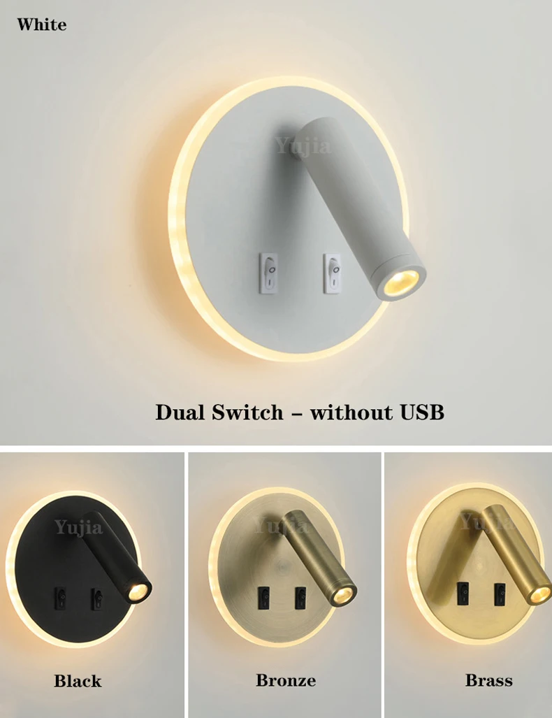 Modern Versatile LED Wall Sconce Lamp Dual USB Ports Adjustable Side Reading Lights For Modern Bedrooms Studies Hotels led light led wall lamp wall light led reading light