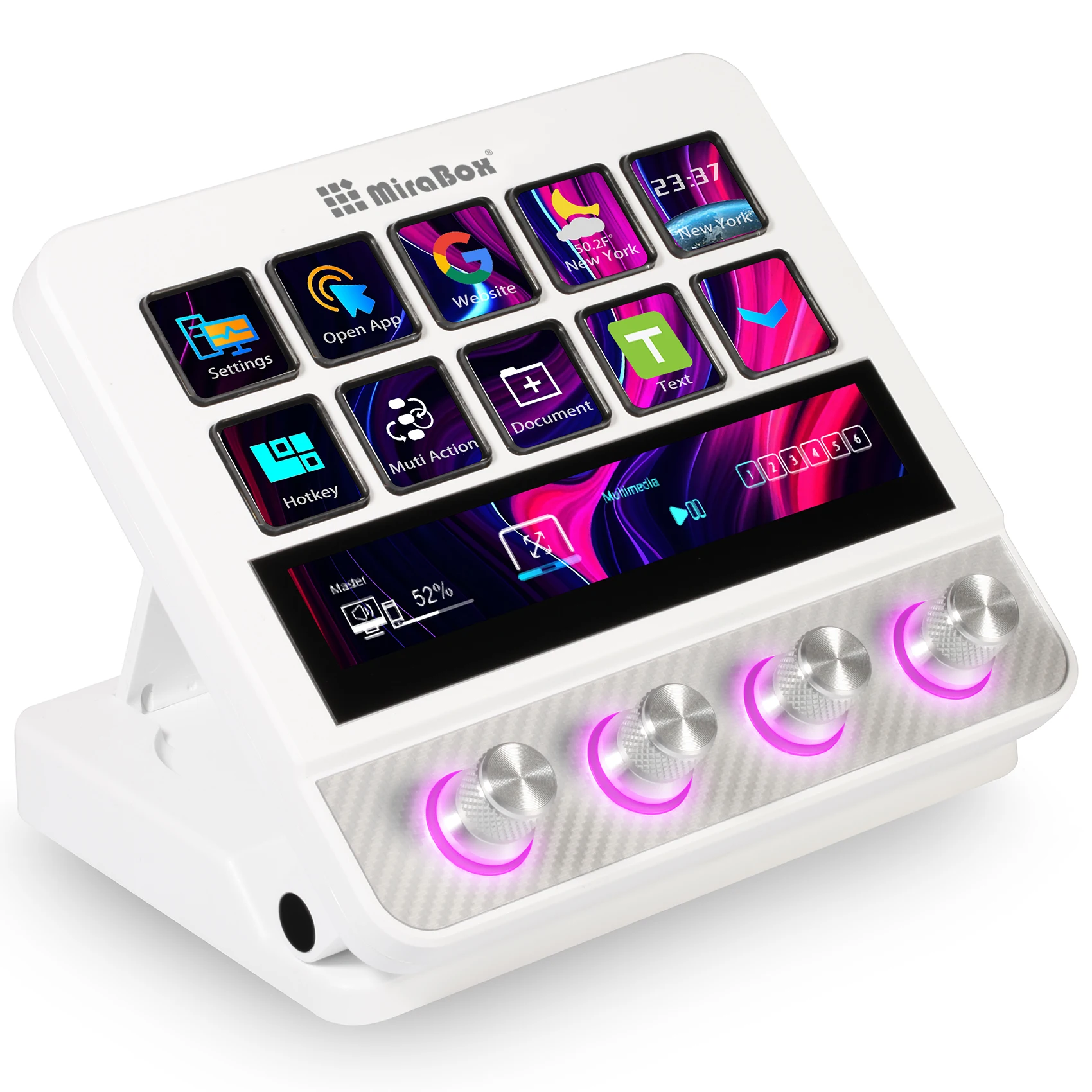MiraBox N4 Pro 스트림 덱 컨트롤러, Elgato 대안, 스트리밍/편집을 위한 500개 이상의 플러그인이 포함된 프로그래밍 가능한 LCD 키 10개