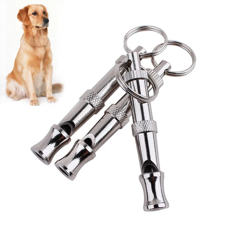 Puppy Pet Dog Whistle Two-tone Ultrasonic Flute Stop Barking Ultrasonic Sound Repeller Cat Dog Training Equipment Keychain