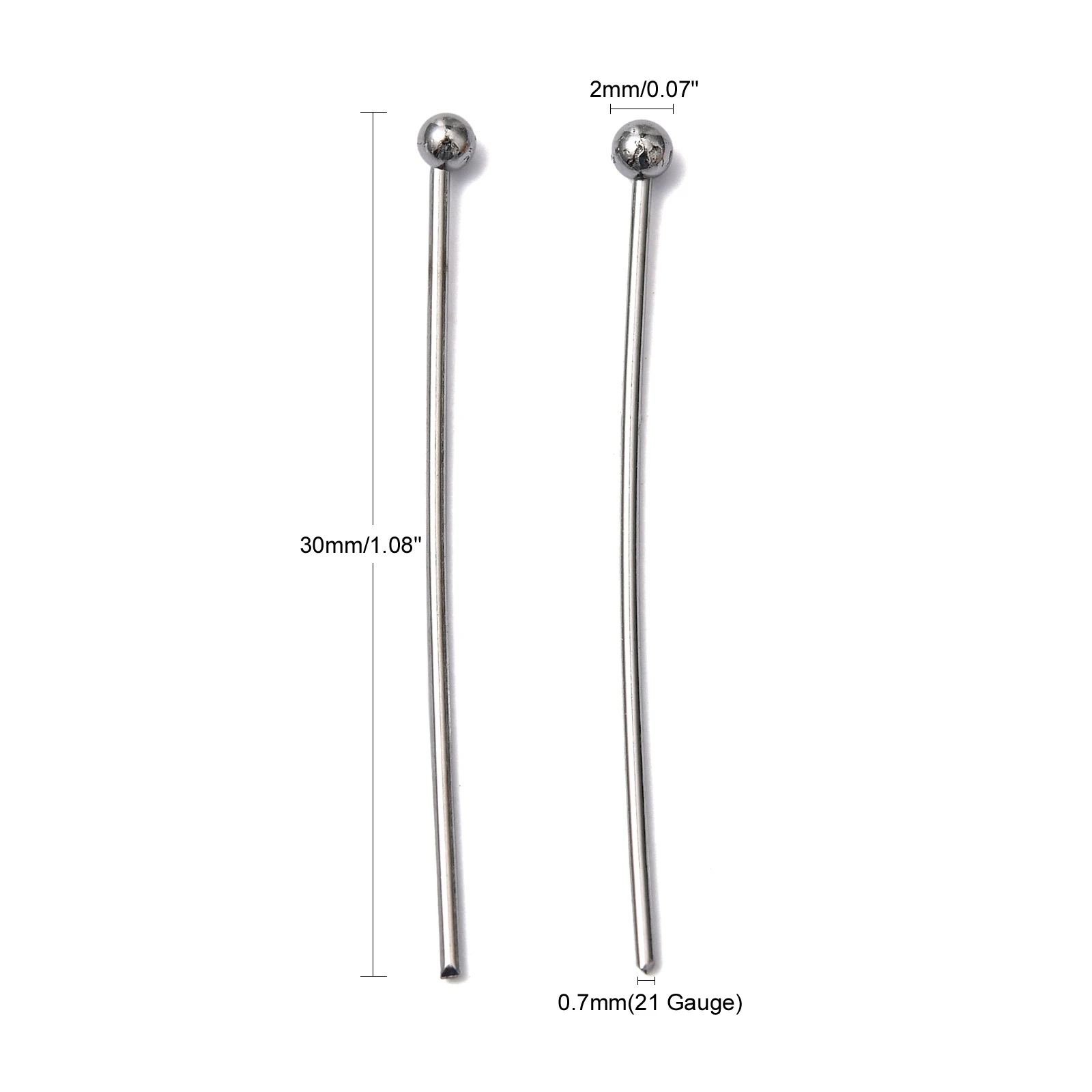 500pcs 304 Stainless Steel Ball Head Pins For Jewelry Making Needlework Handmade Components Findings 18 20 25 30 35mm
