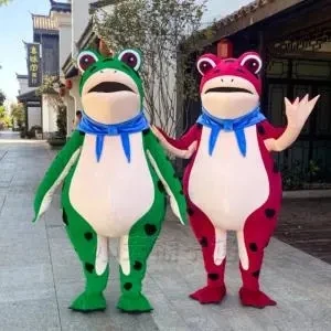 

Mascot Green Frog Cartoon Doll Costume Inflatable Adult Walking Performance Clothes Toad Gas Model Halloween Funny Decorations
