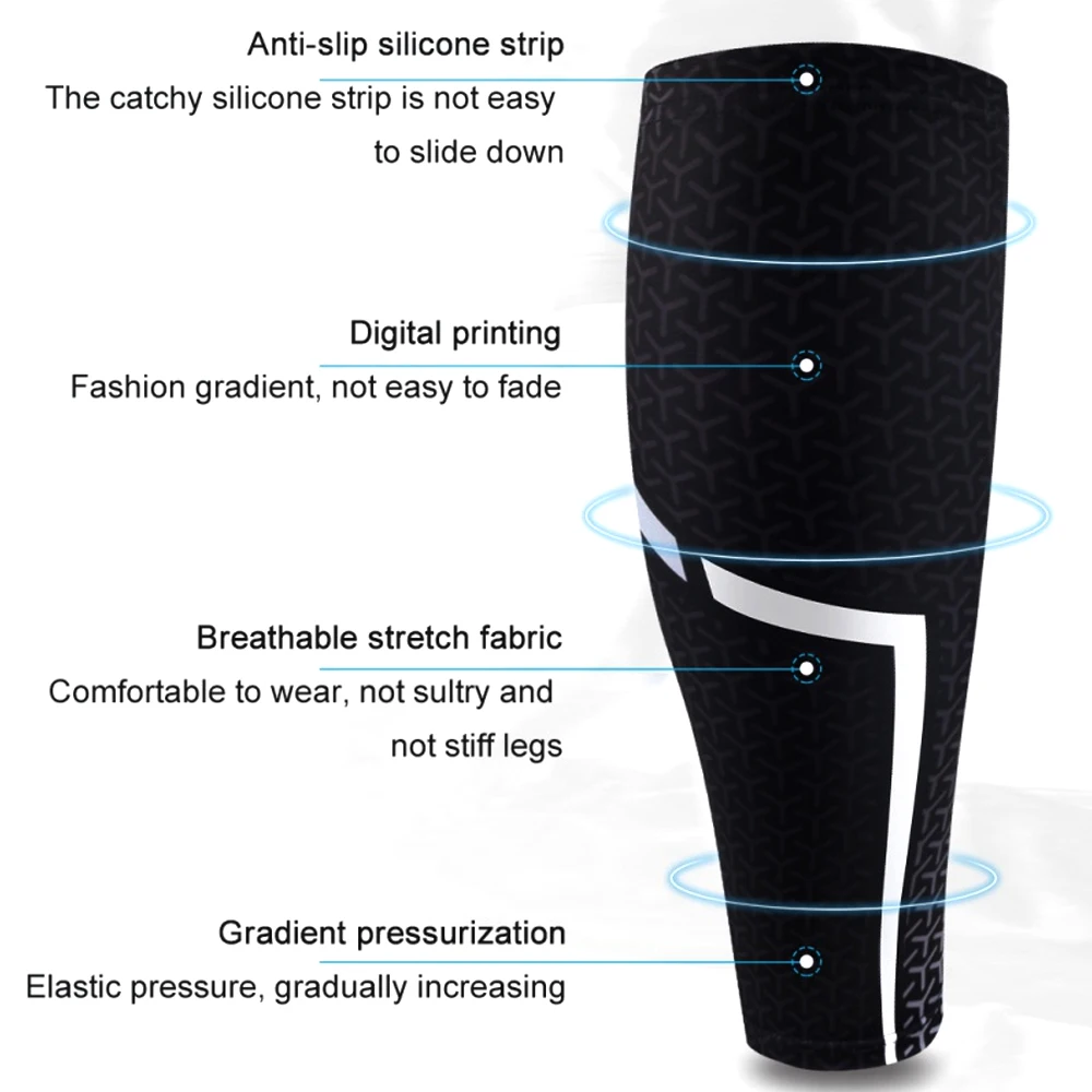 1Pair Calf Protector Sleeves Running Football Cycling Leg Warmers Compression Breathable Sports Equipment Elastic Shin Guard