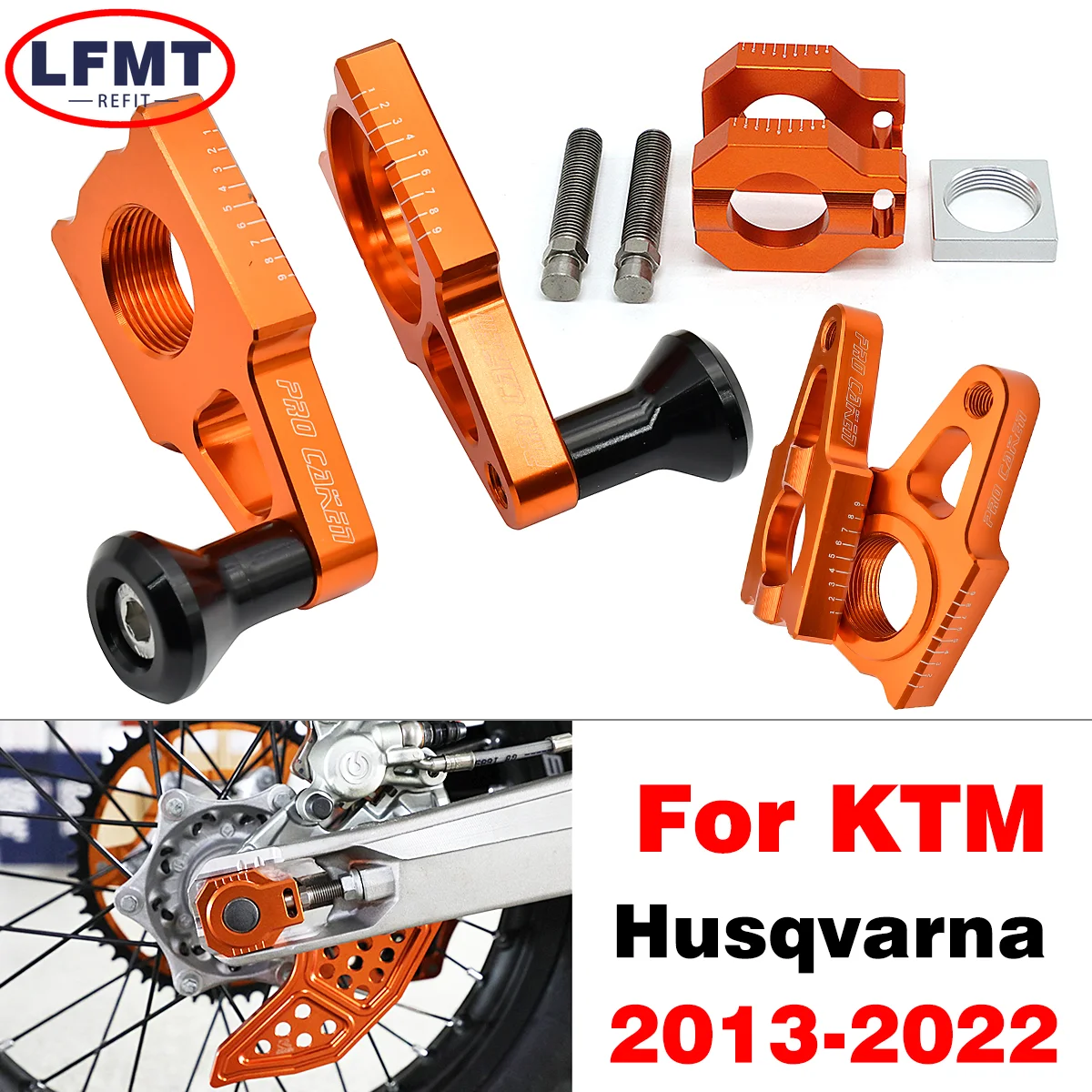 

CNC Billet 25mm Rear Axle Blocks Chain Adjuster For KTM SX SXF XC XCF 125 250 300 350 450 For Husqvarna TC FC TX FX FS 2015-2022