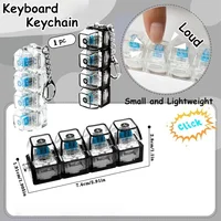 1PC Light Up Keyboard Keychain Stress Relief Clickable LED Button Toy for People with Anxiety Office Desk Accessory 2