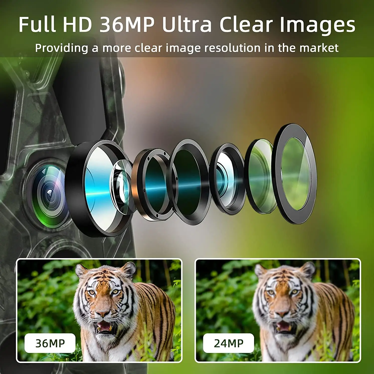 Trail Camera Hunting Trail Camera Wireless 36MP 2.7K 940NM IR Wildlife