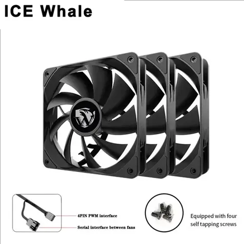 ICE Whale IW-12025 120mm Cooling Fan 4Pin PWM Temperature Control 2000RPM High Air Volume Mute CPU Cooler Radiators PC Case Fan - Image 2