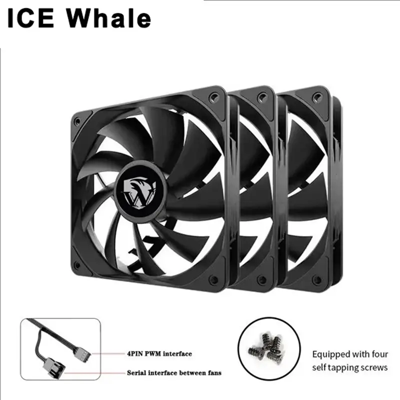 ICE Whale IW-12025 120mm Cooling Fan 4Pin PWM Temperature Control 2000RPM High Air Volume Mute CPU Cooler Radiators PC Case Fan - Image 2