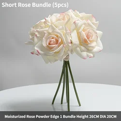 Elegant 26CM Moisturizing Rose Bundle for Wedding and Home Decor (White chalk border)