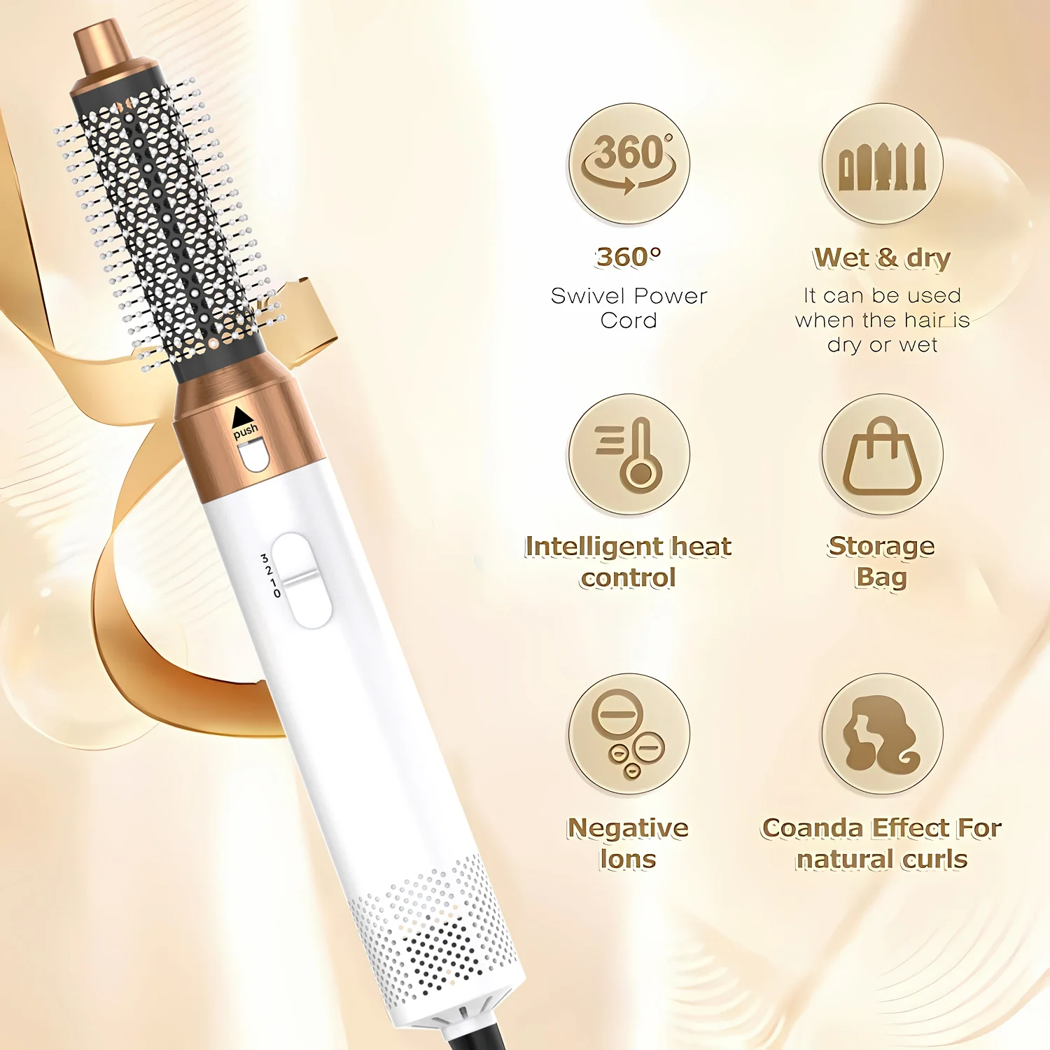 5 In 1 Electric Hair Brush Hair Dryer For Dyson Airwrap Automatic Curler Hair Straightener Hot Air Comb Hairdressing Appliance 3