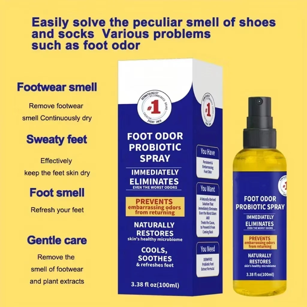 Description Picture 4 of item100ml Foot Deodorizing Spray Shoe Shock Antibacterial Spray Foot Odor Stink Freshener Socks Remover Spray Refresh Antiperspirant
