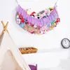 Bohemian Style Decor Plush Toy Hammock Capacity Wall-mounted Toy Net Bag with String Light Tassels Design Playroom for Stuffed 4