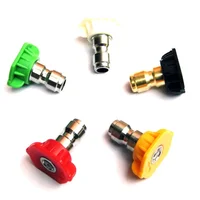 5 Pcs High Pressure Washer Sprayer Nozzle Tip with 1/4" Inch Fitting Male Thread 0 15 25 40 Degree Water Jet Car Wash Cleaning 2