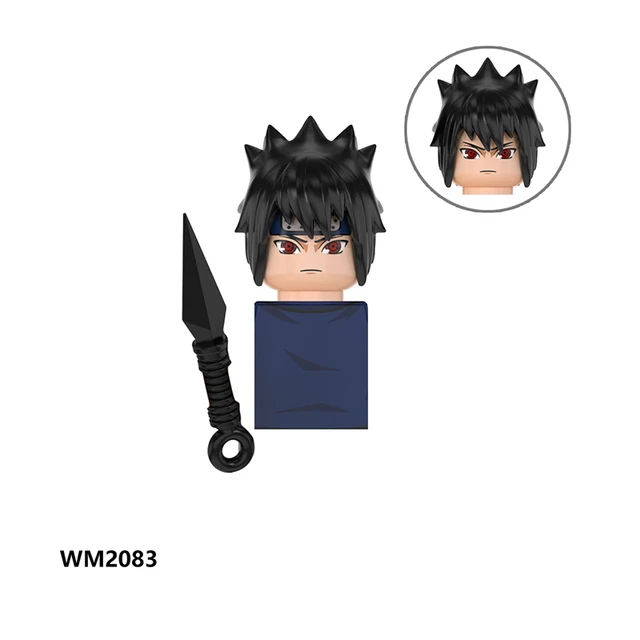 Naruto Sasuke Kakashi Akatsuki bricks Building Blocks Anime cartoon Mini Action Figures Heads Assembly Toys kids Birthday Gifts Dark Pink