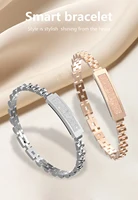 Women's Hand Bracelets Gold Silver Zinc Alloy Smart Bracelet Heart Rate Monitor Bluetooth Connected APP Birthday Jewelry Gifts 2