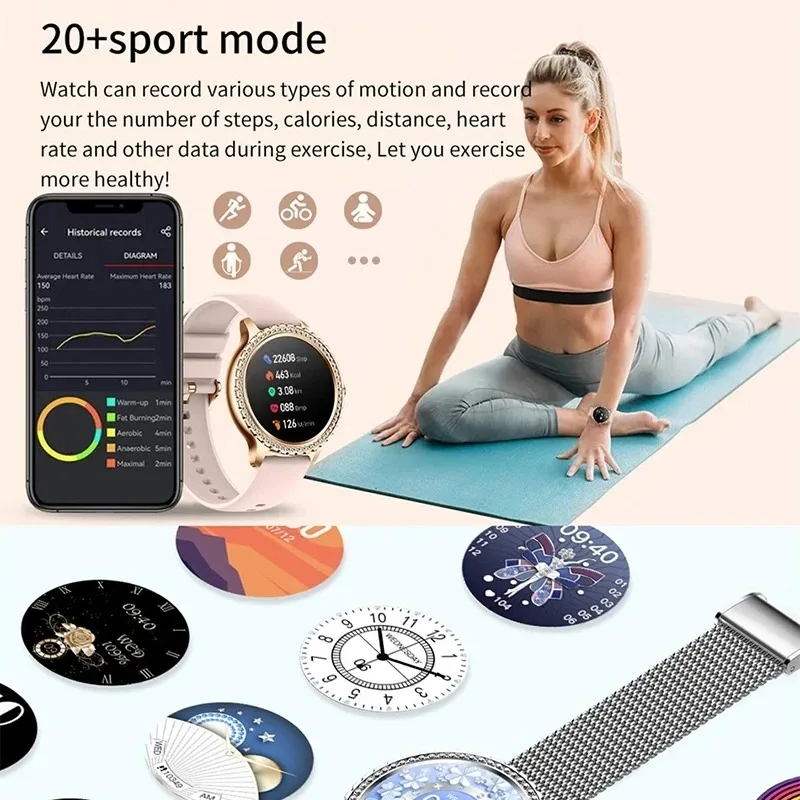 2024   ȭ Ʈ ġ, 1.32 ġ AMOLED 360x360 HD ũ,  ƮϽ  Ʈġ ̾Ƹ , ο м
