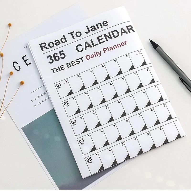 Desk Calendar Simple Daily Schedule Planner Sheet To Do List Hanging Yearly Weekly Annual Planner Agenda Organizer Office