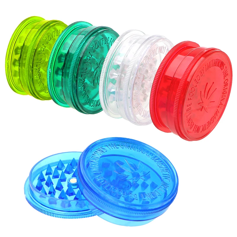Forma Rotonda Plastica Dura Herbal Herb Sigaro Tabacco Grinder Fumo Spice Crusher Hand Muller 3 Strati Dia 6Cm Accessori Per Fumatori