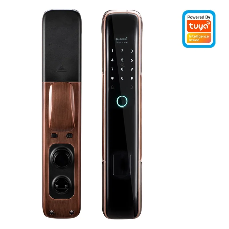 

Automatic Fingerprint Smart Door Lock Digital Password Electronic Locks Tuya APP Remote Control Unlock Password IC Card Security