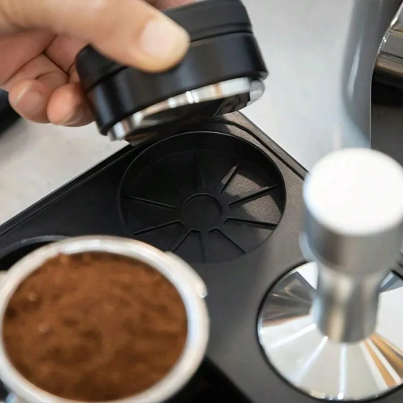 Coffee Knock Box Universal Espresso Grounds Bin with Tamper Distributor Holder Storage Organizer for Home Barista Station