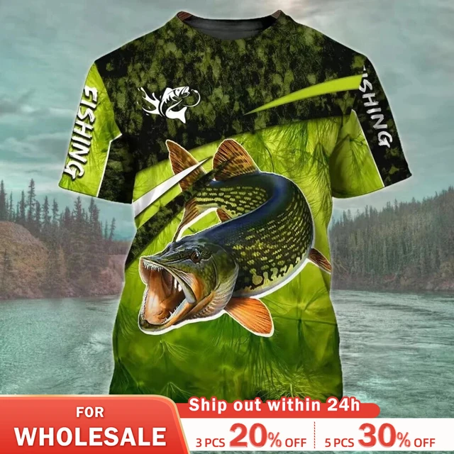New Summer Casual Natural Wind 3d Printing Fishing Graphic T-shirt Men's  Women's Children's Sports Breathable Lightweight Top - AliExpress