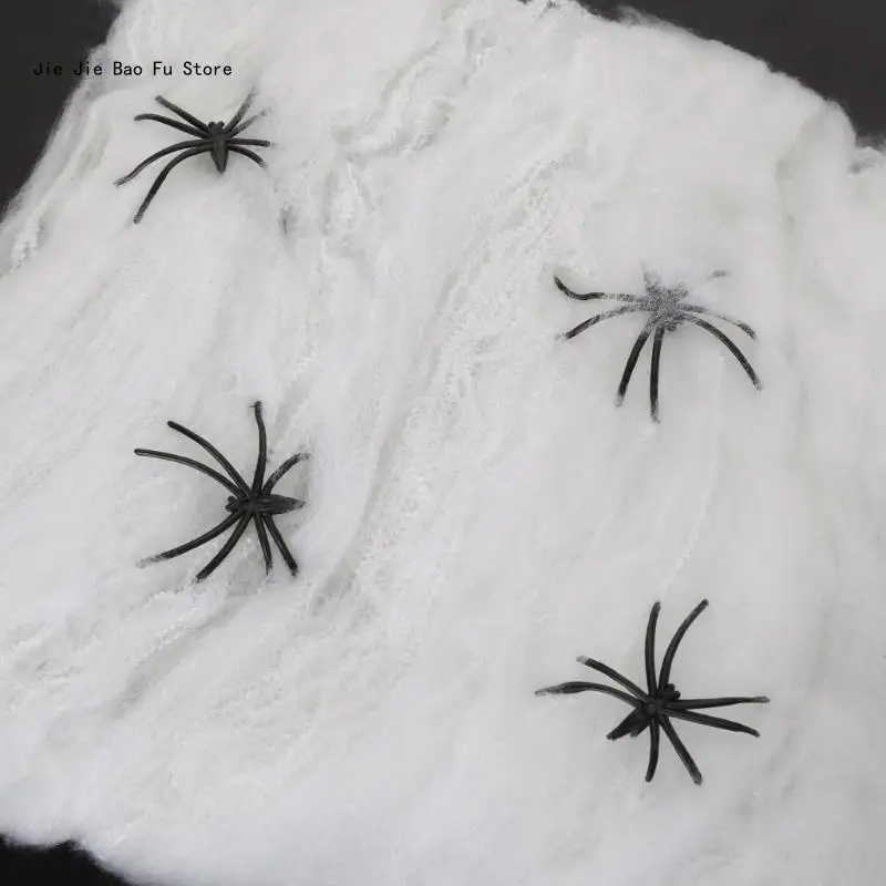 

E8BD Super Stretch Spider Web 16 Foot Long Creepy Halloween Party Home Decoration New