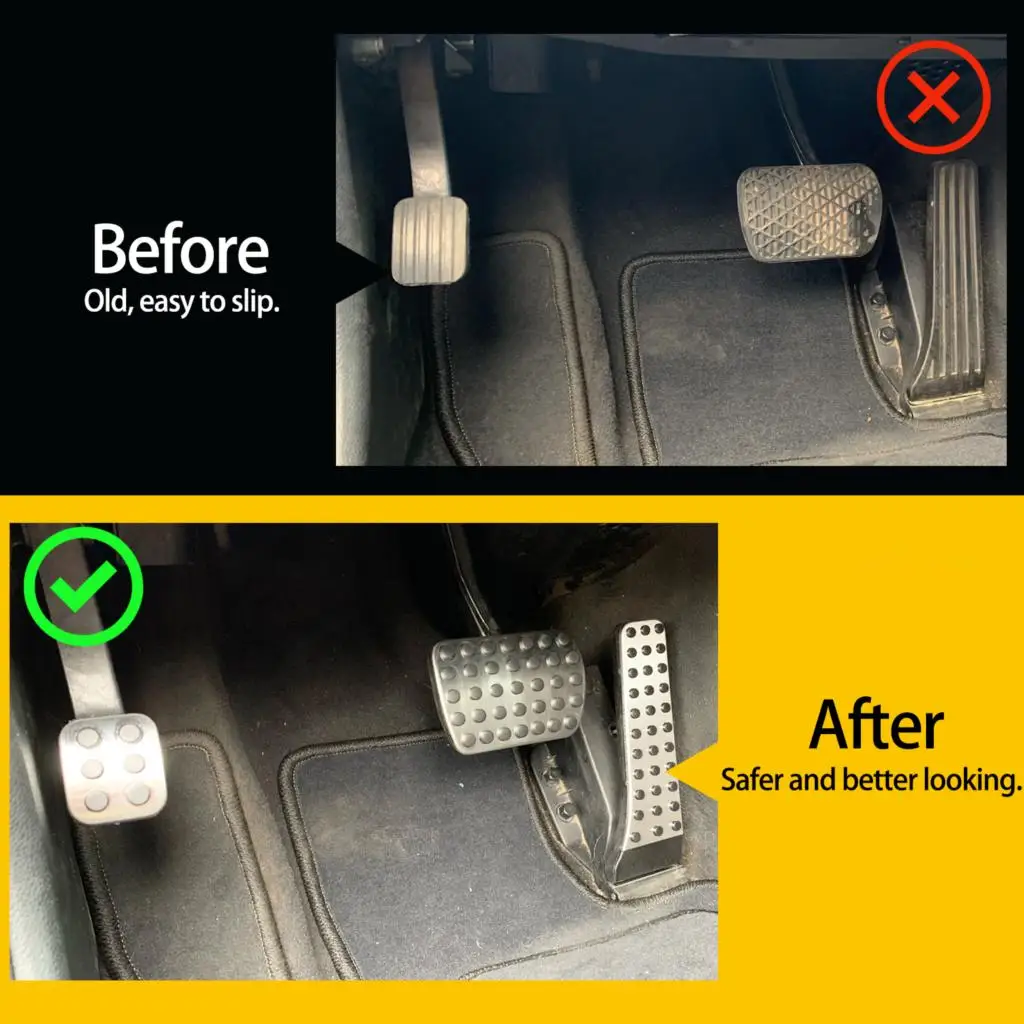 Borimend Pedalkappen Set 5-teilig - Edelstahl Fußpedal Zubehör Für Mercedes Modelle