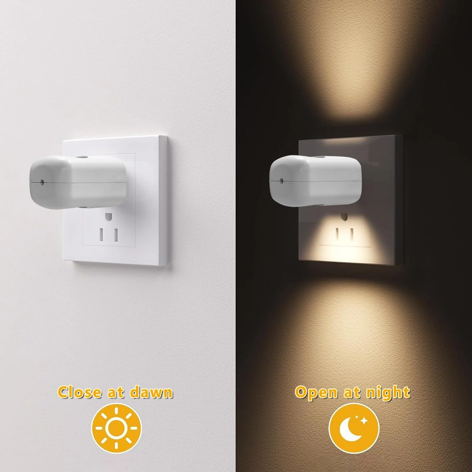 황혼에서 새벽까지 작동하는 조명 센서 LED 야간 조명 AC110-230V 미국/EU 플러그인 자동 켜짐/꺼짐 화이트/블랙 침실 욕실 복도 계단용