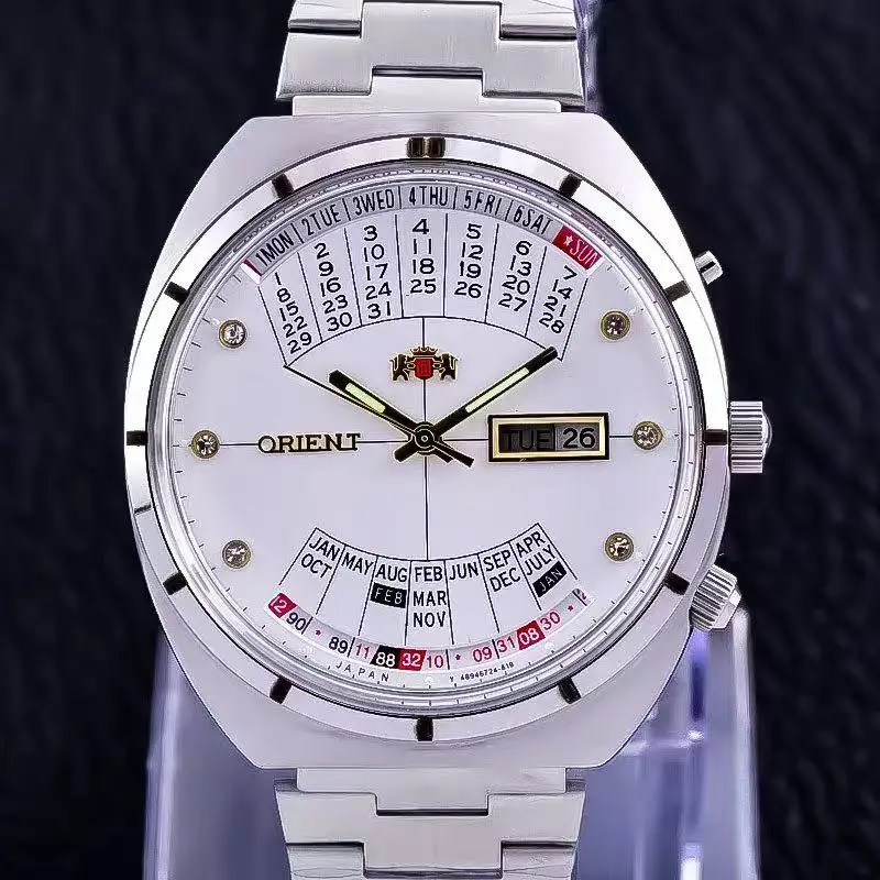 ساعة أورينت ميكانيكية أوتوماتيكية للجنسين مع قرص ك...