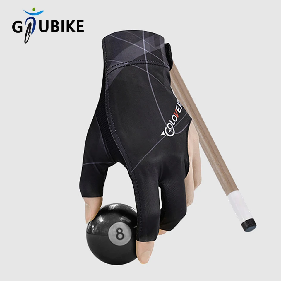 GTUBIKE 1PCS Open Finger Billiard Gloves Breathable Snooker Pool Glove Adjustable Sticker Smooth Soft Lightweight Amateur Train