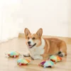 Cartoon Patterned Plush Flying Disk Toy with Sounding Bell for Dogs,Interactive Training and Dental Health Chew Toy pet supplies 3