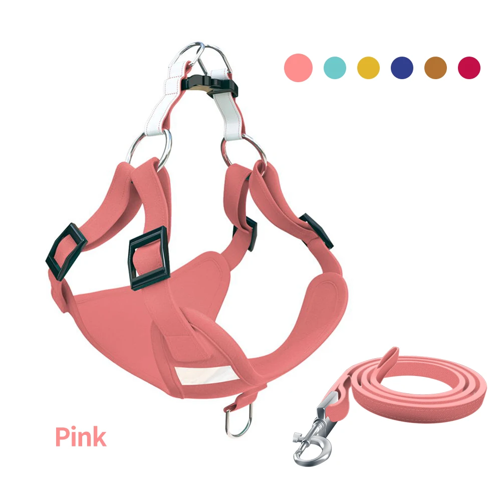 

Luxury Suede Dog Chest Harness Small and Medium-sized Dog Vest-style Reflective Harness Adjustable Collar Dog Collar