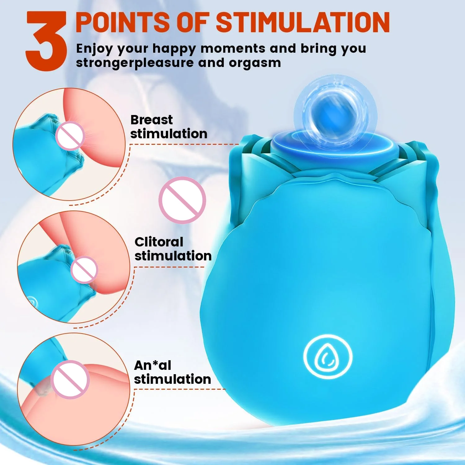 Blue Rose Stimulator Toy Sucking Vibrator G Spot Vacuum Clitoris Female Oral Nipple Clit Sucker Vibrating Adults Sex Rose-Toys