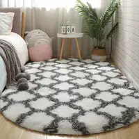 1Pcs 50cmx120cm Oval Shaped Bed Edge Carpet Simple Living Room Coffee Decoration Carpet Thickened Study Balcony Mat 2