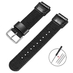 18mm Nylon Sports Watch Strap - Men's Fabric Leather Bracelet - 18mm (Black)