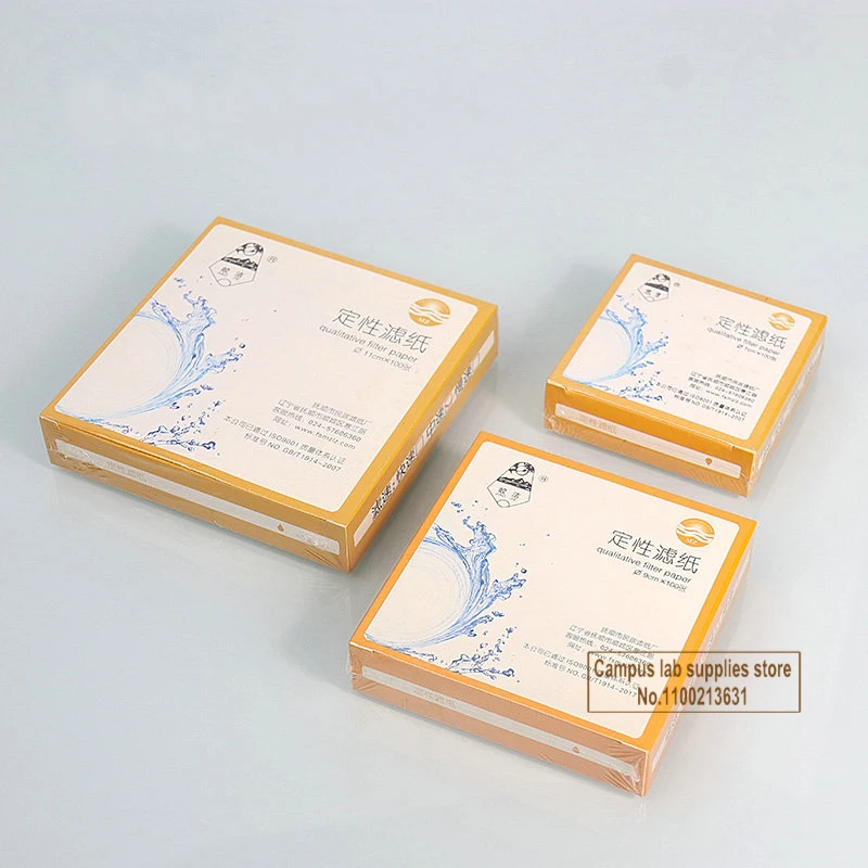 100Pcs/pack Lab Cotton Fiber Qualitative Filter Paper 7cm/9cm/11cm/12.5cm/15cm/18cm with Fast/Medium/Slow Speed