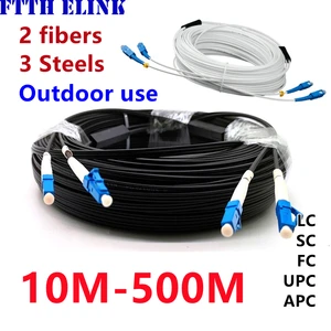 1000m Outdoor SCAPC-SCAPC drop patchcord 2 fiber 3 steel singlemode black extra