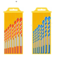 8 pièces forets de maçonnerie ensemble pour carrelage brique ciment béton verre plastique bloc de cinder bois 3-12mm forets ensemble outils de forage 6