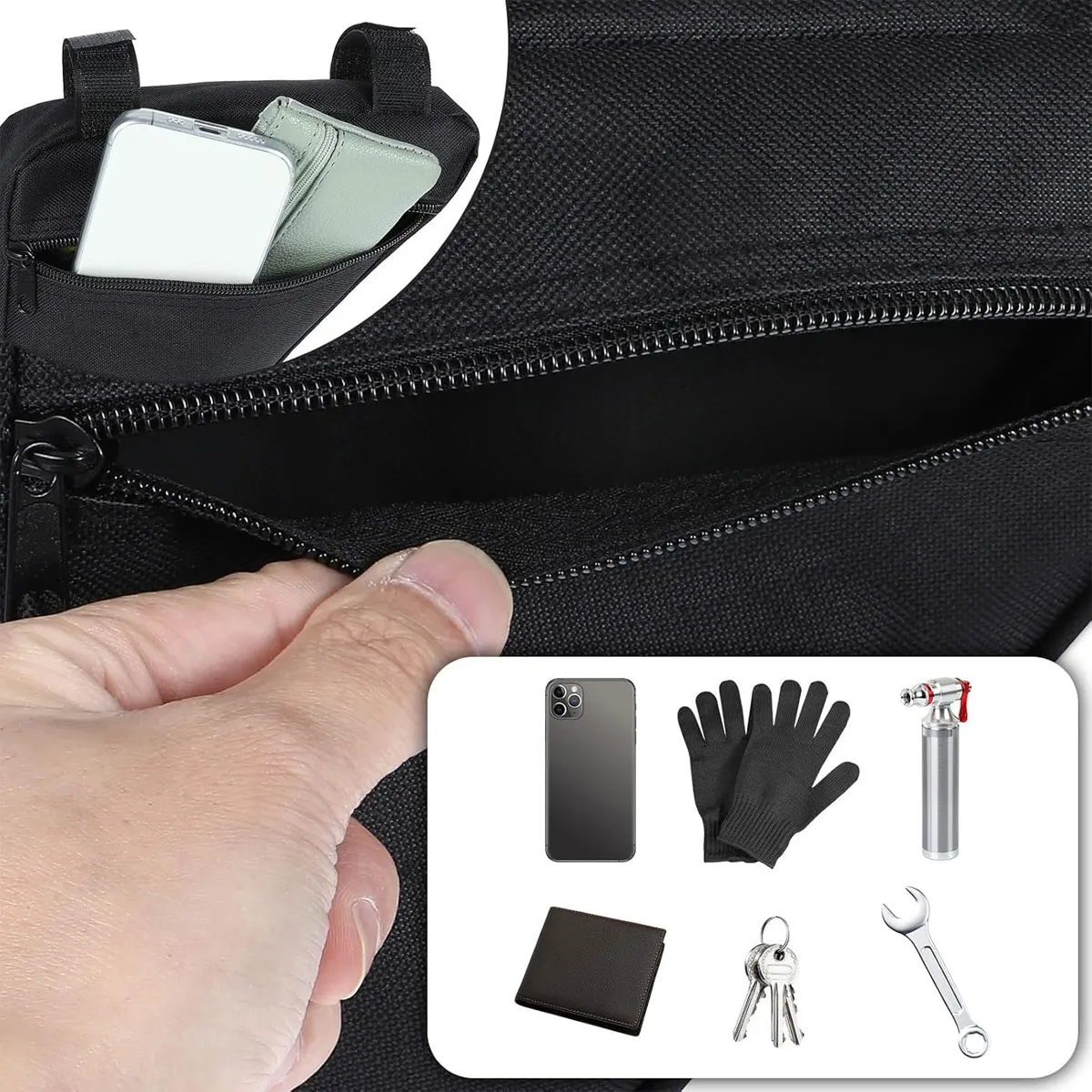 Bike Bag 1PC Triangle Bicycle Front Beam Tool Pack Mountain Bike Saddle Bag Top Tube Horizontal Bar Bag Bicycle Accessories