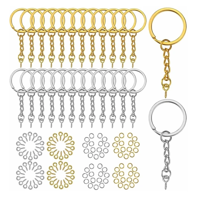 360 Pcs Keychain Rings with Jump Rings Screw Eye Pins for Resin DIY Crafts  Jewelry Making - AliExpress