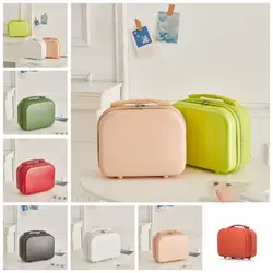 Mini Luggage Solid Color Suitcase Storage Toiletry Box Organizer Case 14-inch Cosmetic Cases Zipper Luggage Large Capacity