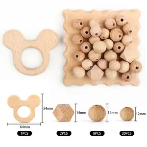 Pinza chupeteros madera haya para bebe, Pinza Madera para sujeta