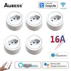 AUBESS 16A WiFi Smart Brazilian Wall Socket Electric Brazil Plug Outlets Remote By Tuya Smart Life Alexa Google Home Smart Home
